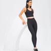 Leggings de yoga entraînement personnalisé sans couture taille haute surdimensionné côtelé logo imprimé leggings de gymnastique pour femmes