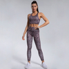 Workout Yoga Gym Femmes Sexy Seamless Leopard Running Athletic Fitness Criss Cross Cropped Bras