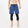 Pantalons de sport double couche Faux pantalons deux pièces pour hommes Running Pocket Pantalons de fitness Collants de basket-ball deux-en-un à séchage rapide