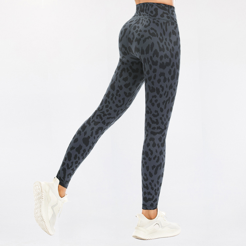 Leggings de yoga pour femmes imprimé léopard personnalisé taille haute fesses Push Up contrôle du ventre Gym entraînement sportif sans couture Legging à séchage rapide