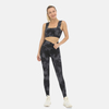 Ensembles de yoga sans couture pour femmes 2 pièces Soutiens-gorge de sport personnalisés Fitness Gym Entraînement sportif Taille haute Contrôle du ventre Leggings en gros