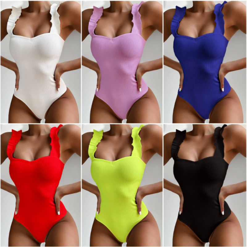 Maillots de bain pour femmes One Piece Plus Size Tummy Control Personnalisé Sexy Push Up Bikini Set Tie Side Maillots de bain