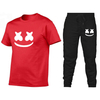 Cotton Candy Face Print Tendance transfrontalière T-shirt à manches courtes Costume pour hommes + Pantalon de sport
