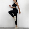 Tenues d'entraînement Ensembles de yoga pour femmes Leggings de yoga taille haute sans couture côtelés personnalisés 2 pièces