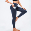 Leggings de yoga pour femmes entraînement personnalisé grande taille sans couture taille haute côtelé logo imprimé Legging de gymnastique avec poches