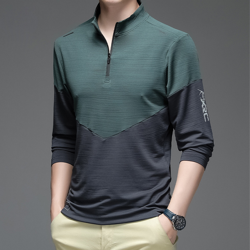 2021 nouveaux vêtements à séchage rapide pour hommes T-shirt à manches longues en soie glacée Sports de loisirs pour hommes Fitness Vêtements de plein air