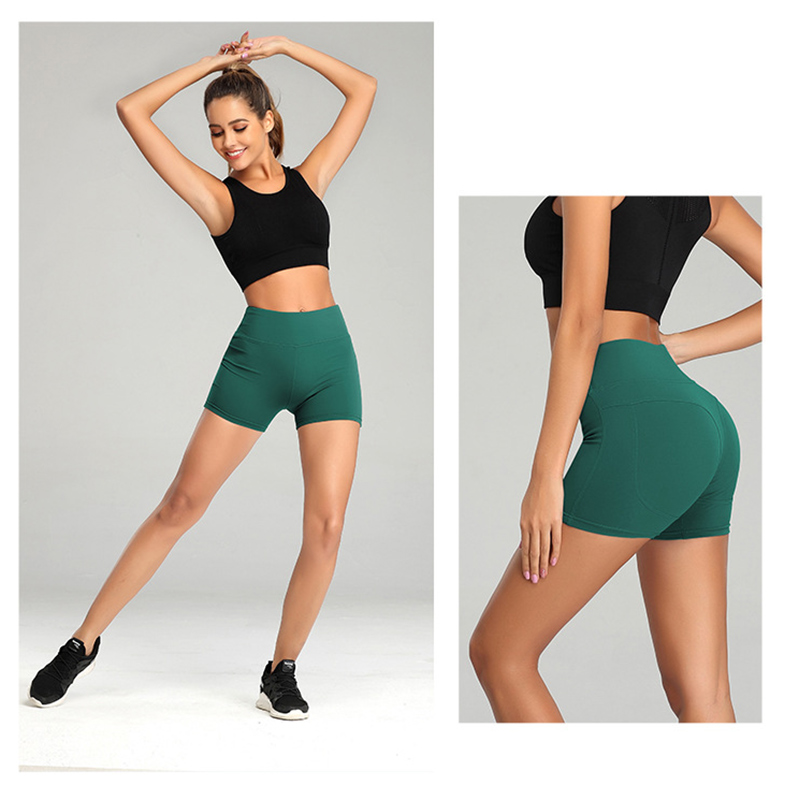 Personnaliser Shorts Femmes Sans Couture Taille Haute Butt Push Up Spandex Yoga Tummy Control Gym Running Short
