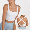 Hauts de sport pour femmes pour l'entraînement de yoga, remise en forme, course athlétique, personnaliser, gilet de gymnastique de grande taille, dos ouvert, soutiens-gorge de sport croisés