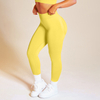 Leggings de yoga pour femmes entraînement personnalisé grande taille sans couture taille haute côtelé logo imprimé Gym Legging